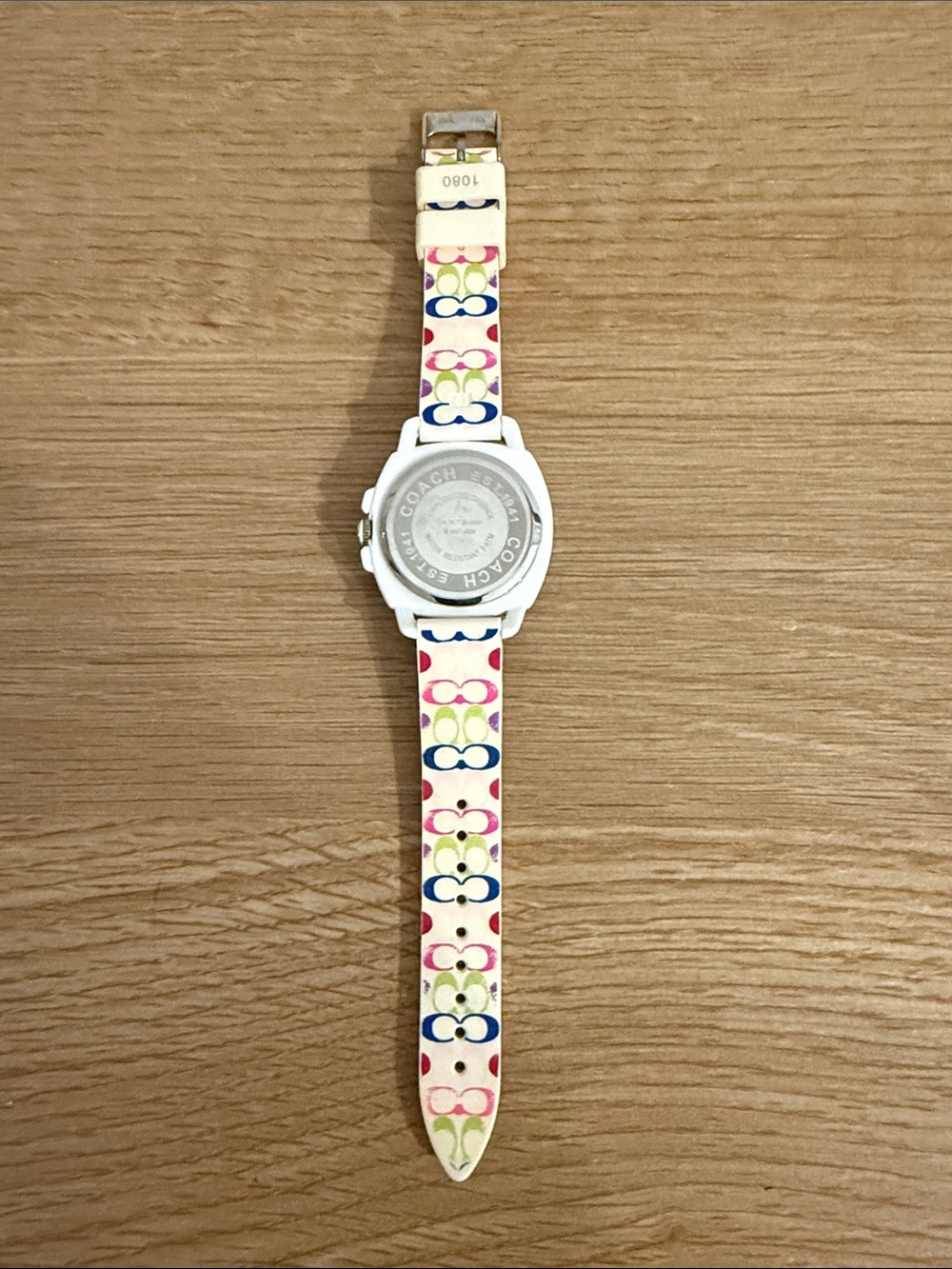 Coach Cream Silicone Strap Watch with Silver Dial - Picture 3 of 8